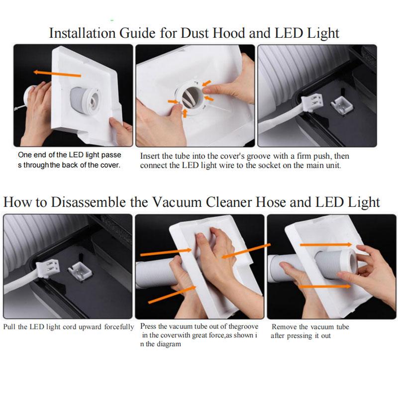 60W Soldering Iron Fume Extractor with LED Light  ESD Carbon Filter Sponge Smoking Instrument for Electronic Component Repair