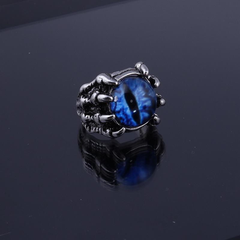 5 Colors Fashion Creative Evil Eye Rings For Men Women Personality Male Punk Zircon Men's Bar Night Club Accessories Gifts