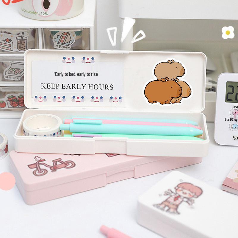 Waterproof Cute Beaver Cartoon Journal Stickers - 50 Sheets for Children's Creative Decor