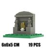 Hell'S Gate Small Particles Building Block Scene Fence Landscape Halloween Haunted House Modular Ornament