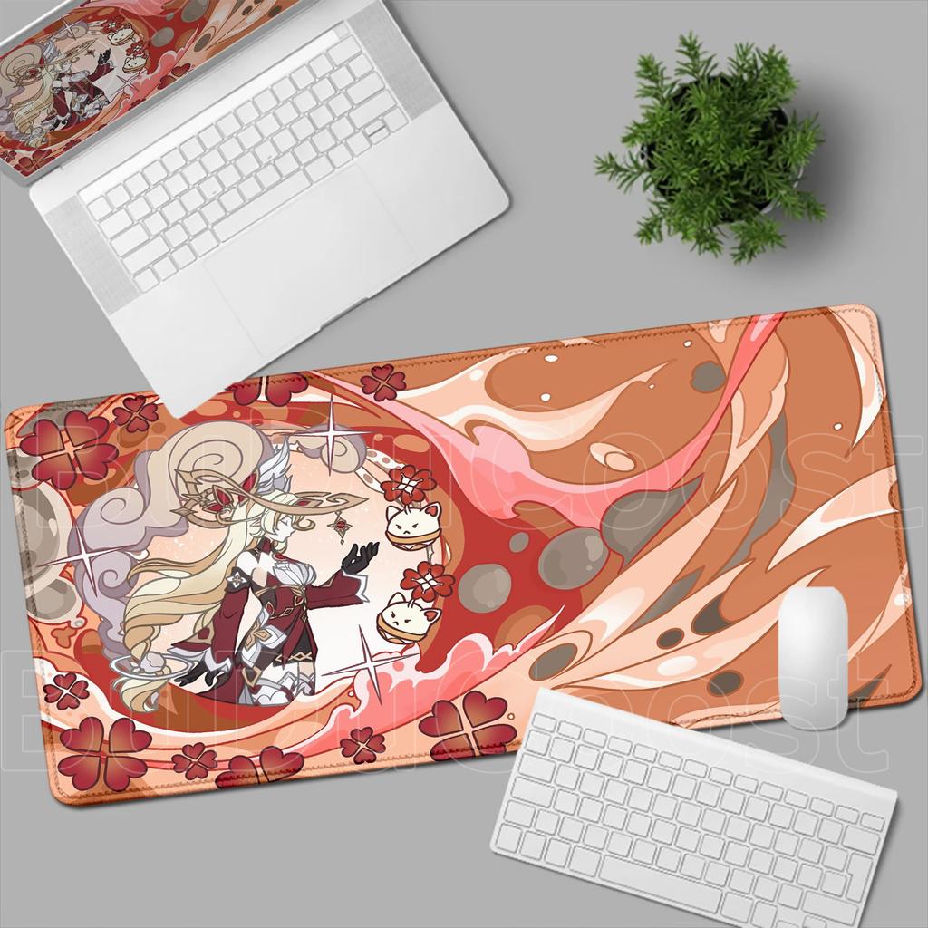 New Kawaii Mouse Pad Gamer PC Computer Cute Genshin Impact Klee Alice Desk Mat Keyboard Anime Gaming Accessories Mousepad Carpet