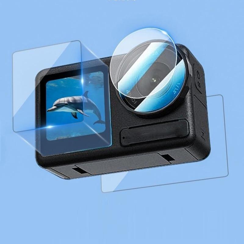 New 9H Hardness Glass For Osmo Action 6, Screen & Lens Protector Clear Ultra-HD Tempered Glass Anti-scratch Film Accessories