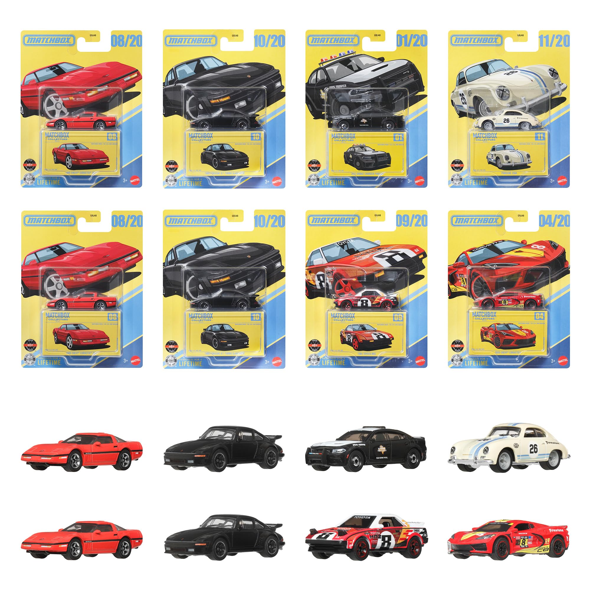 Matchbox Assortment of Vehicle Miniature Box Ages Collector s Toys, Cars, 8-Piece Set, 3+, Multi-Purpose GBJ48-987F