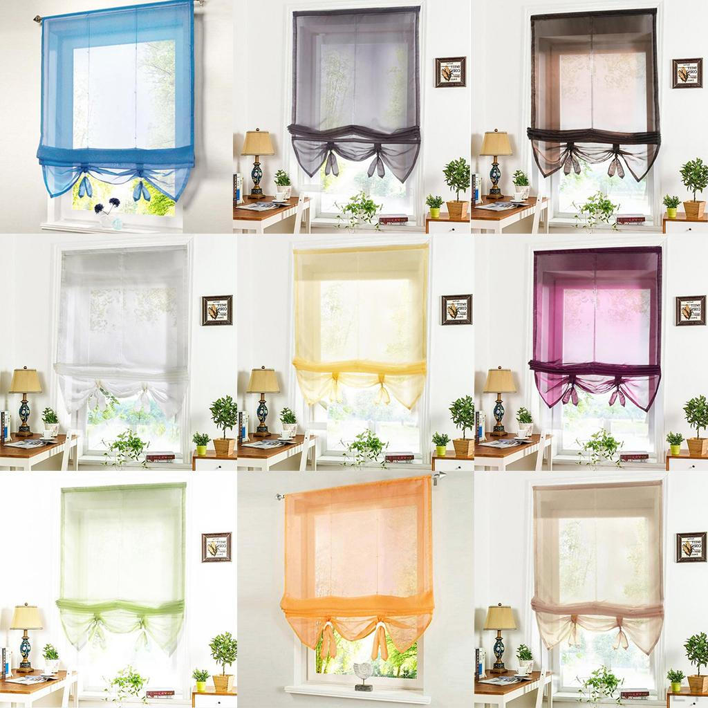 Elegant Curtains, Adjustable Tie-Up Shades, 1 Panel Windows