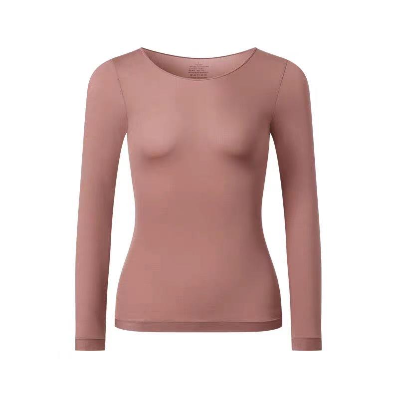 Hyaluronic Acid Seamless Women's Base Layer Set - Skin-Enhancing, High-Elasticity Warm Autumn Top & Trousers