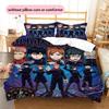 Set Copripiumino Trapuntato con Fantasia Scura Jujutsu Kaisen Decorazione per la Casa Regalo (1 * copripiumino + 2 * federe senza imbottitura)