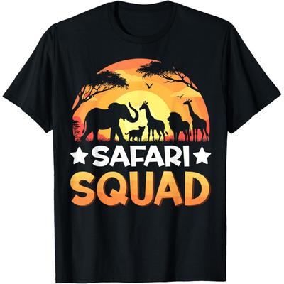 Safari Squad Safari Animals Sunset Wildlife Matching Zoo T-Shirt