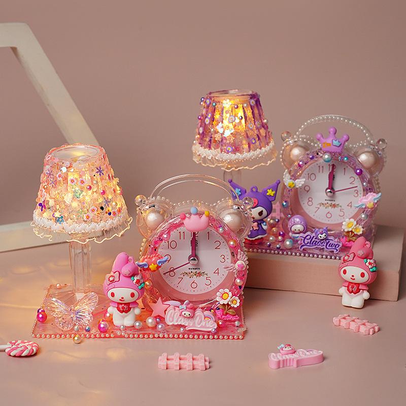 DIY Children's Night Light Alarm Clock with Crystal Glue - Handmade Gift for Girls
