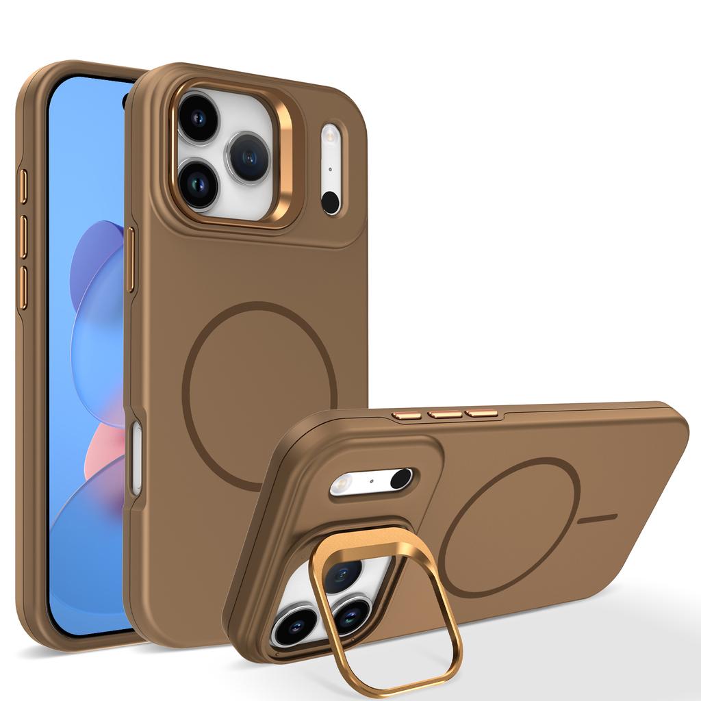 Metal Lens Stand Magnetic For Magsafe Case For iPhone 17 16 15 14 Plus 13 12 11 17 Pro Max Shockproof Wireless Charge Cover