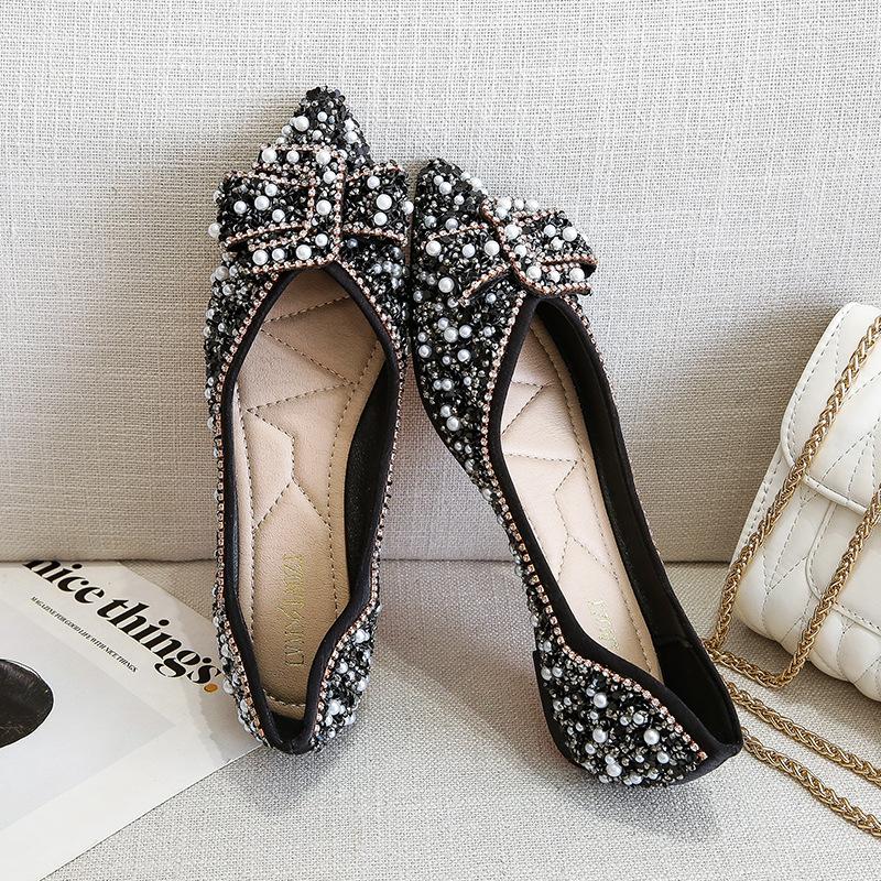 Fashion Women Fashion Flat Single Shoes Feamle Autumn Pointed Toe Shoes Flat Loafers Soft Sole Ladies Plus Size 35-43 Zapatos De Mujer