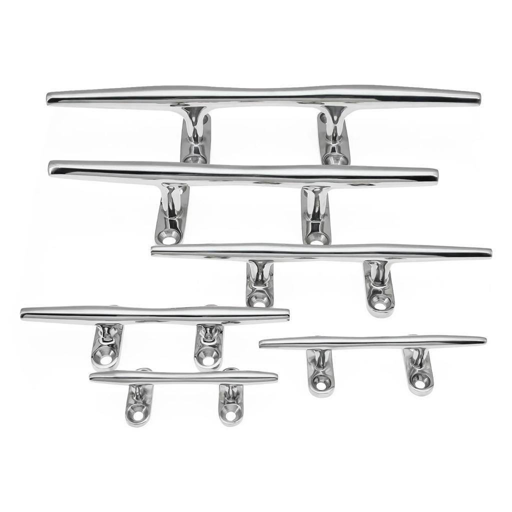 5" 6" 8" 10" 12" Stainless Steel Mirror Finish Heavy Duty Boat Hollow Base Cleat Circular Bolt Marine Marine Yacht Accessories