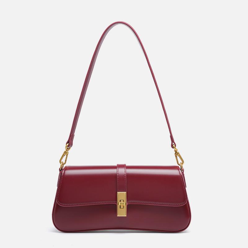 Genuine Leather Underarm Shoulder Bags For Women  Trend Designer Small Crossbody Purse Flap Ladies Handbags