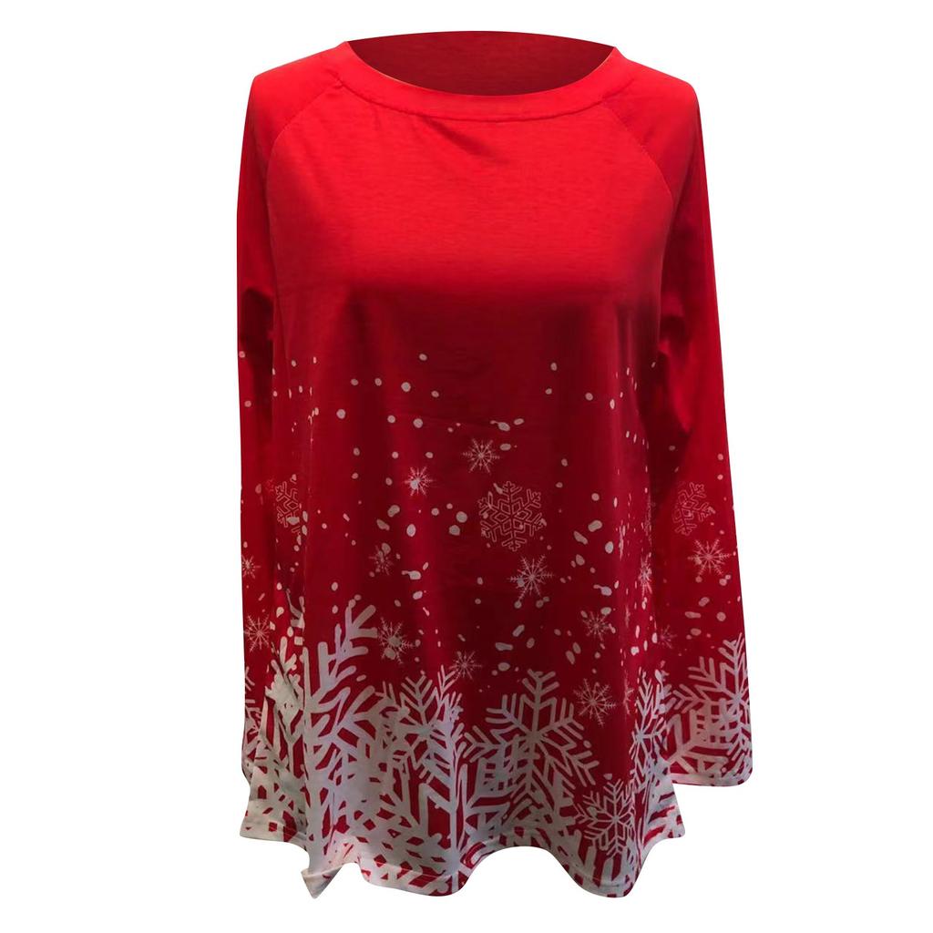 Women Fashion Casual Long Sleeve Print  Loose And Comfortable Tops