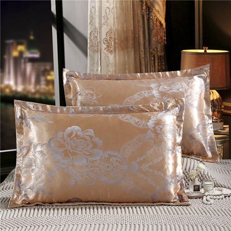 2PCS Europejski styl luksusowe żakardowe koperty poszewki na poduszki 48x74cm Poszewka na poduszkę dla dorosłych Poszewka na poduszkę dekoracyjna satynowa poszewka na poduszkę