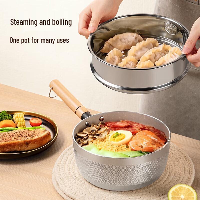 

Cooker King 20cm Japanese Yukihira Milk Pot with Steamer