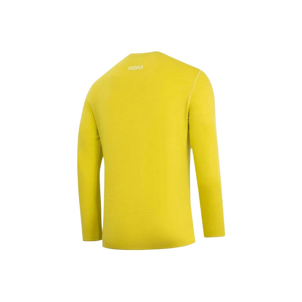 Hoka One One Merino Wool Reflective Logo Moisture Wicking Warm Breathable Crew Neck Long Sleeve T-Shirt Men Tops 1176893-PAG