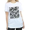 Disney Womens/Ladies Mickey Mouse Grid Cotton Boyfriend T-Shirt
