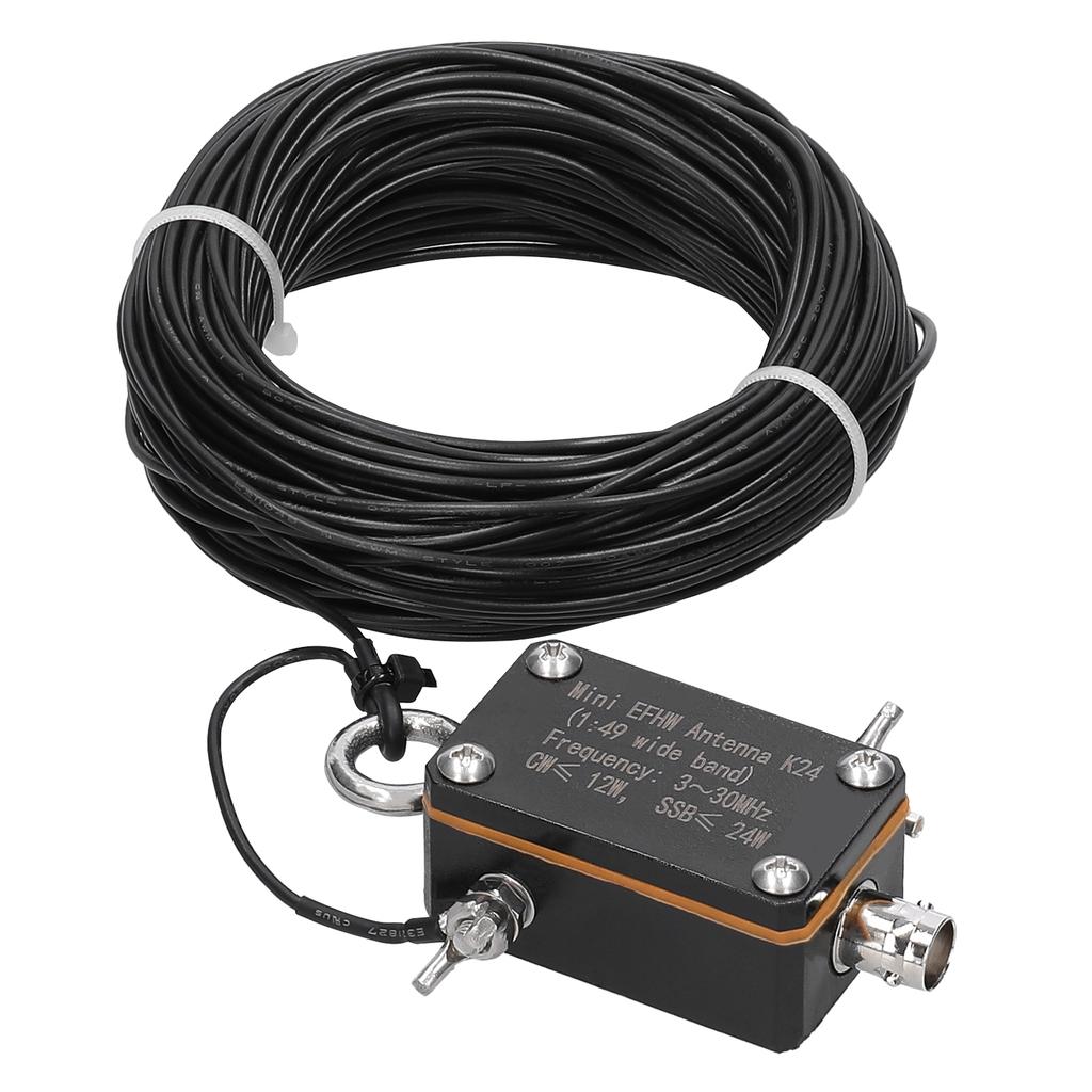 Pocket EFHW Antenna K24 3 30MHz Frequency Band Shortwave Antenna Wideband End Fed Halfwave Antenna with Cloth Storage
