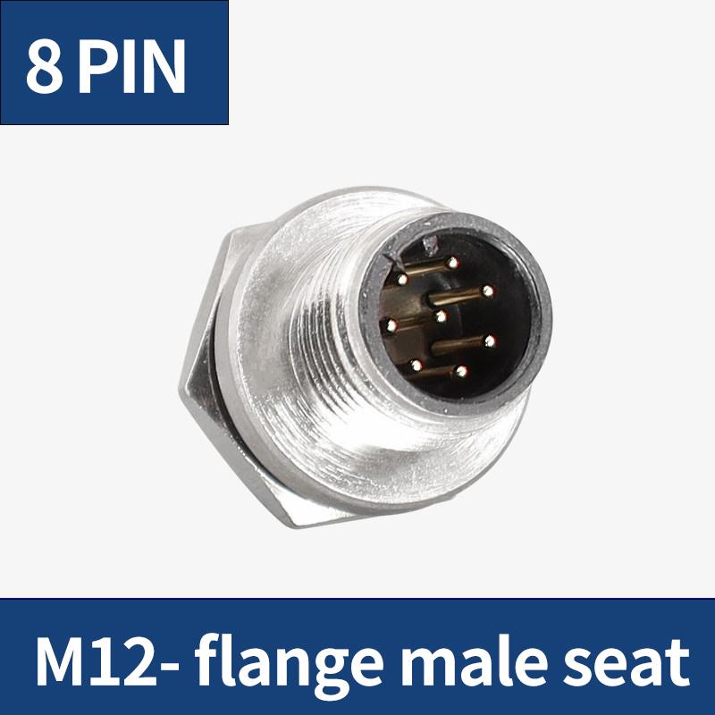 5 PCS M12 flange mounting sensor connector waterproof male&female plug screw threaded coupling 3 4 5 8 12 Pin A type connectors