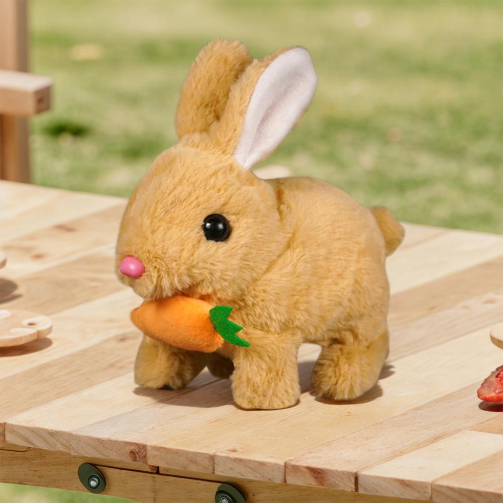 Realistic Bunny  with Sounds & Movements Walking Rabbit Educational  Jumping Twitching Shaking Ears Easter Gifts for Kids