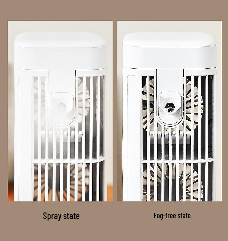 Portable Desktop Air Cooler with Night Light - Compact Household Electric Fan for Indoor Cooling and Humidification