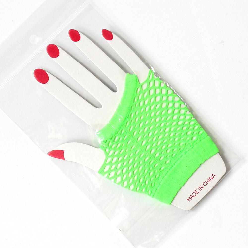 Short Fishnet Gloves Nightclub Multi-color Sexy Elastic Gloves Punk Mesh Gloves Hollow Fingerless Gloves