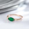 Kienl New Simple  Rose Gold Ring For Women Luxury Green Natural Zircon Bride Ring Vintage Wedding Jewelry Fashion
