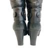Chanel Botas de cano alto G25325 COCO Marca Bicolore botas de couro couro preto Usado