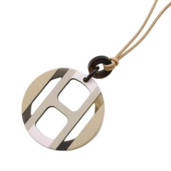 

Open box HERMES Necklace H Equipe Buffalo Horn Accessory