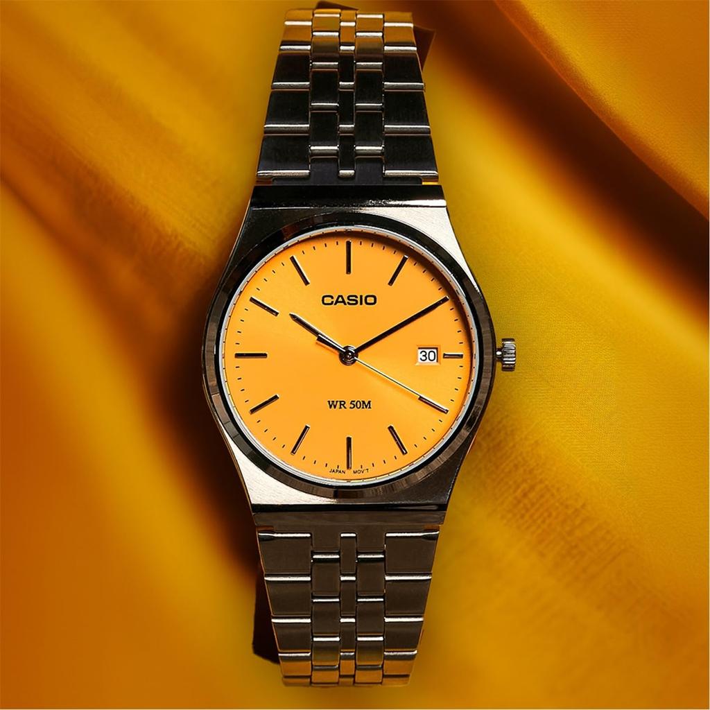 Casio B145D 40 Watch, Yellow, mm, MTP-B145D-9AVEF-AMZUK.