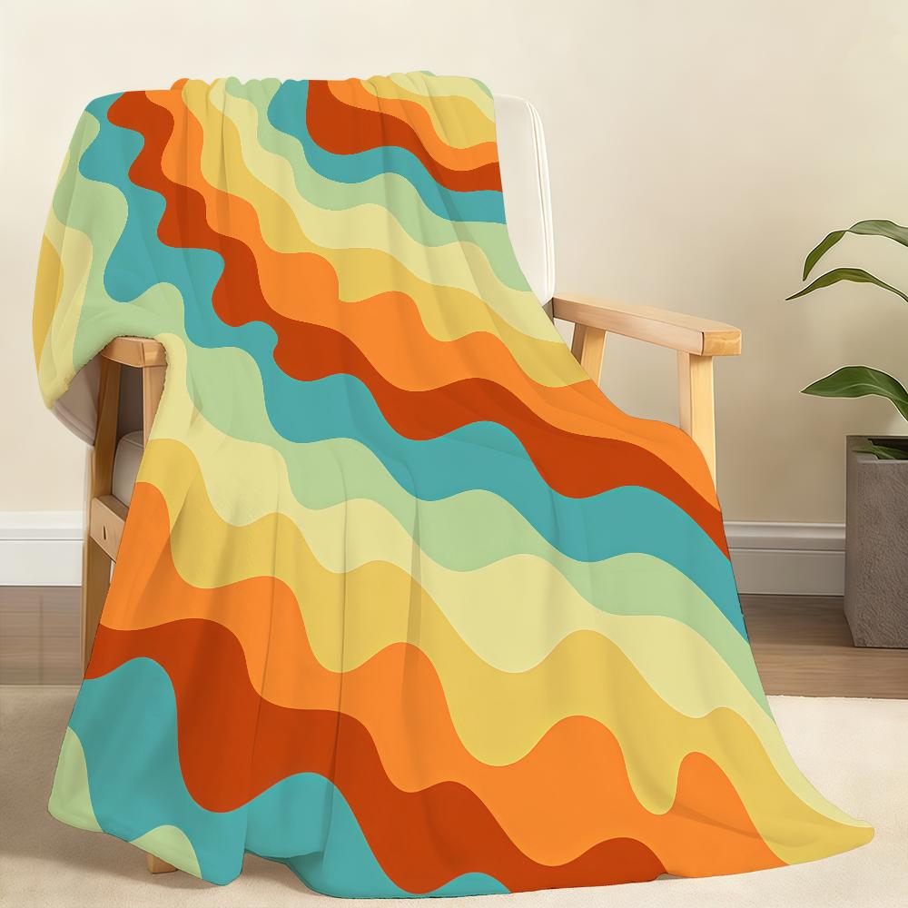Fashion design colorful wave pattern wavy Blanket Soft Throw Blanket for Home Bedroom Bed Sofa Picnic Travel Office Blanket Gift
