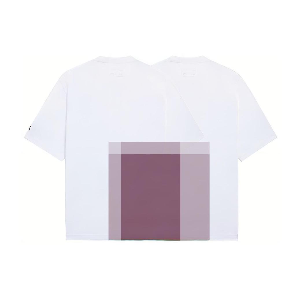 Li-Ning Embroidered Pattern Solid Color Round Neck Casual T-Shirt Men Tops White AHSS323-1