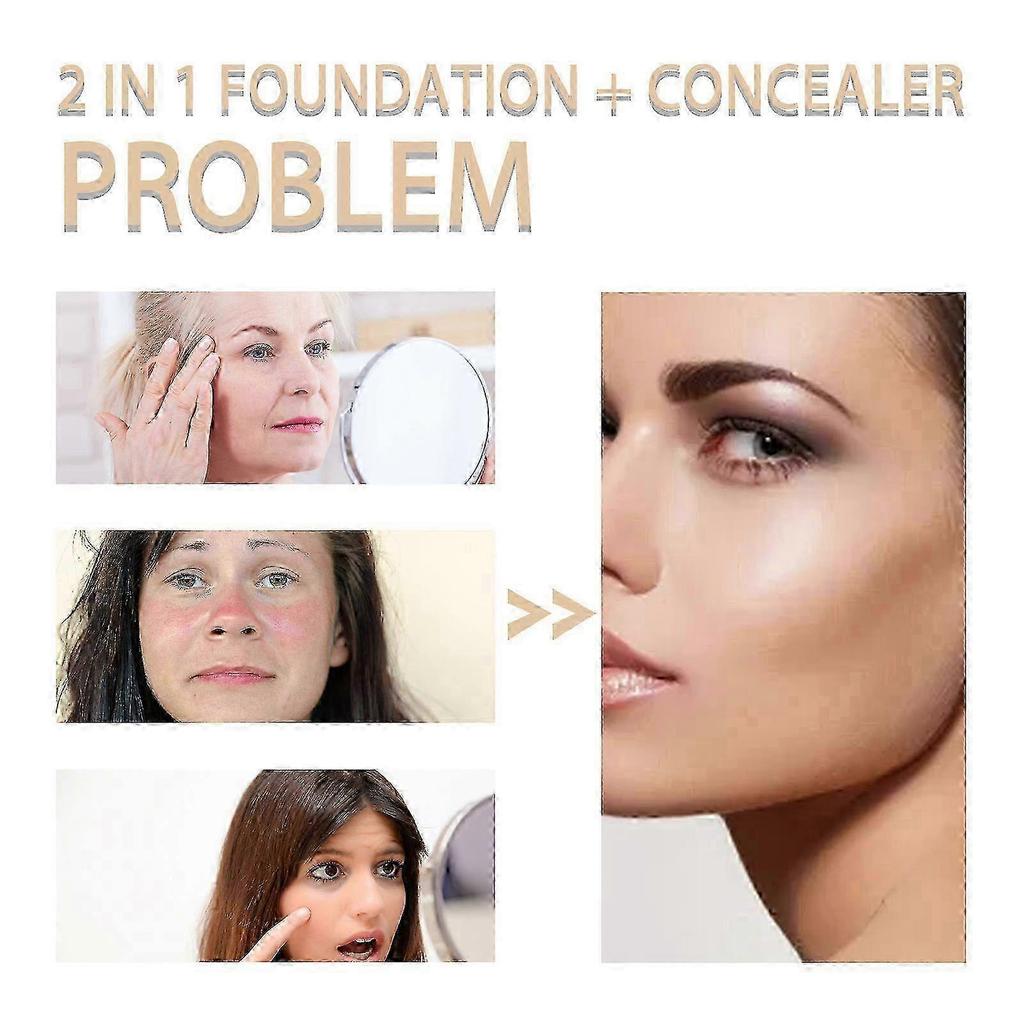 Double Head Concealer Makeup Moisturizing Natural Brightening Concealer Spot Pockmarks Moisturizing Double Head Concealer -7Ml