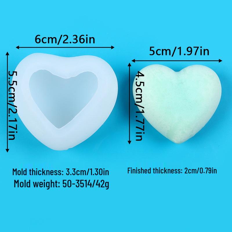 DIY 3D Heart-Shaped Silicone Mold for Valentine's Day Car Freshener, Candle, Squeeze Toy, and Decoration.