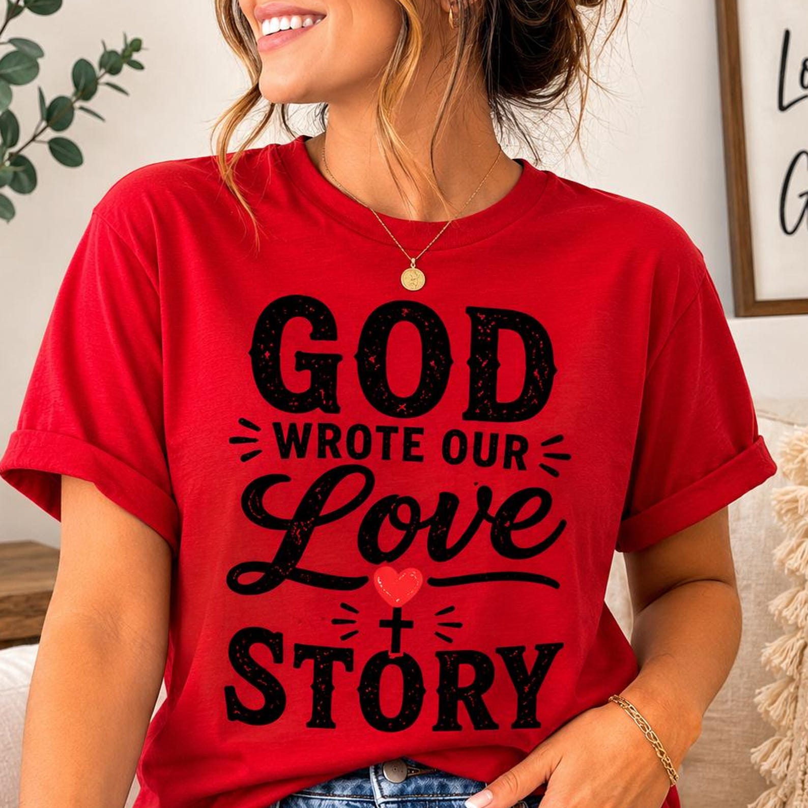 Christian Valentine Shirt, God Wrote Our Love Story Tee, Faith Based Couple Shirt, Christian Love Shirt, Religious Valentine s Day Gift 4XL