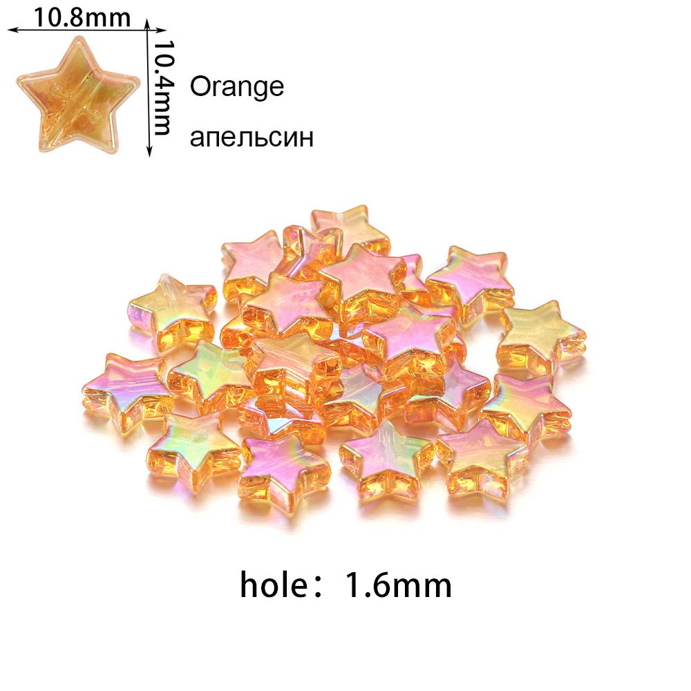 100 stuks Acryl Spacer Losse Kralen Vijfpuntige Ster Transparant Regenboogkleur Kralen Voor Sieraden Maken Handwerk Accessoires