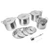 4PCS Soup Pot Set Stainless Steel Multipurpose Sauce Pot Kitchen Cookware with 8 Lids for Cooking St