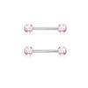 14pcs/Pack Elegant Nipple Bars and Rings Set Elegant Silver Pink Cubic Zirconia Nipple Rings for Trendy Women