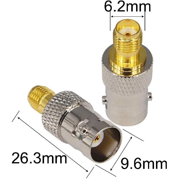 Boobrie 2-Pack BNC Female To SMA Female Coax Connector BNC To SMA RF Coaxial Adapter Female To Female Antenna Cable Connector for SDR Ham Radio