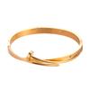 Elegant Stainless Steel Open Bangle: Simple Fashion Temperament Bracelet for Women
