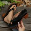Women'S Stylish Summer Slide Sandals - Casual Open-Toe Design with Flip Flops Black Cover Upper & Inner Slip-On Platform Shoes