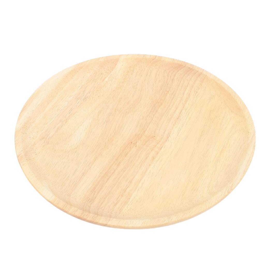 Round Wood Dish Multifunctional Fruit Serving Plate Handmade Decorative Tray for Dessert Coffee