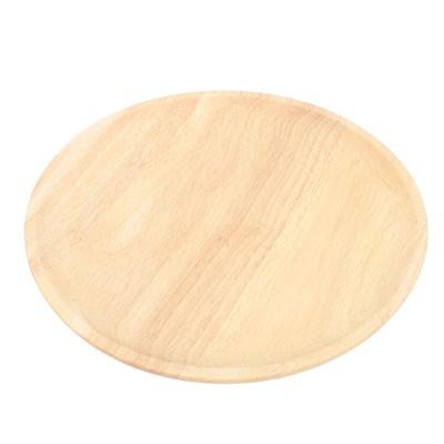 Round Wood Dish Multifunctional Fruit Serving Plate Handmade Decorative Tray for Dessert Coffee