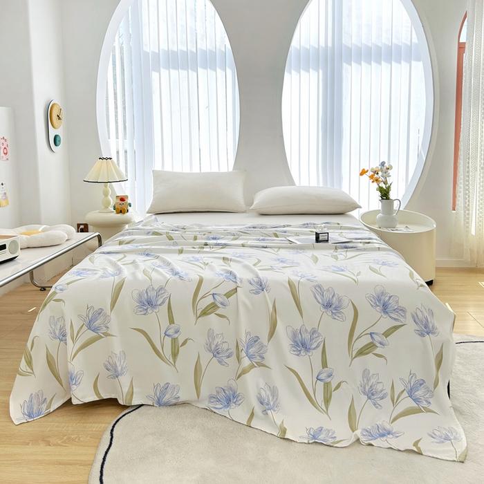 Class A Bamboo Fiber Printed Summer Blanket, Towel Quilt, Nap Blanket, Machine Washable Cartoon Blanket