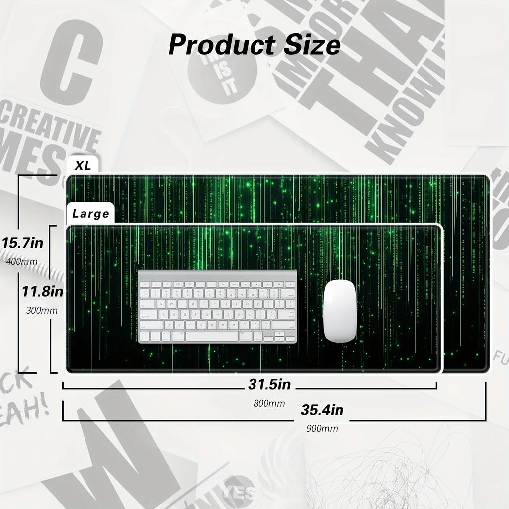 Gaming-Mauspads Grünes Laser-Mauspad Gamer Schreibtischmatte Große Tastaturmatte XXL Teppich Computer-Tischoberfläche Zubehör Mauspad