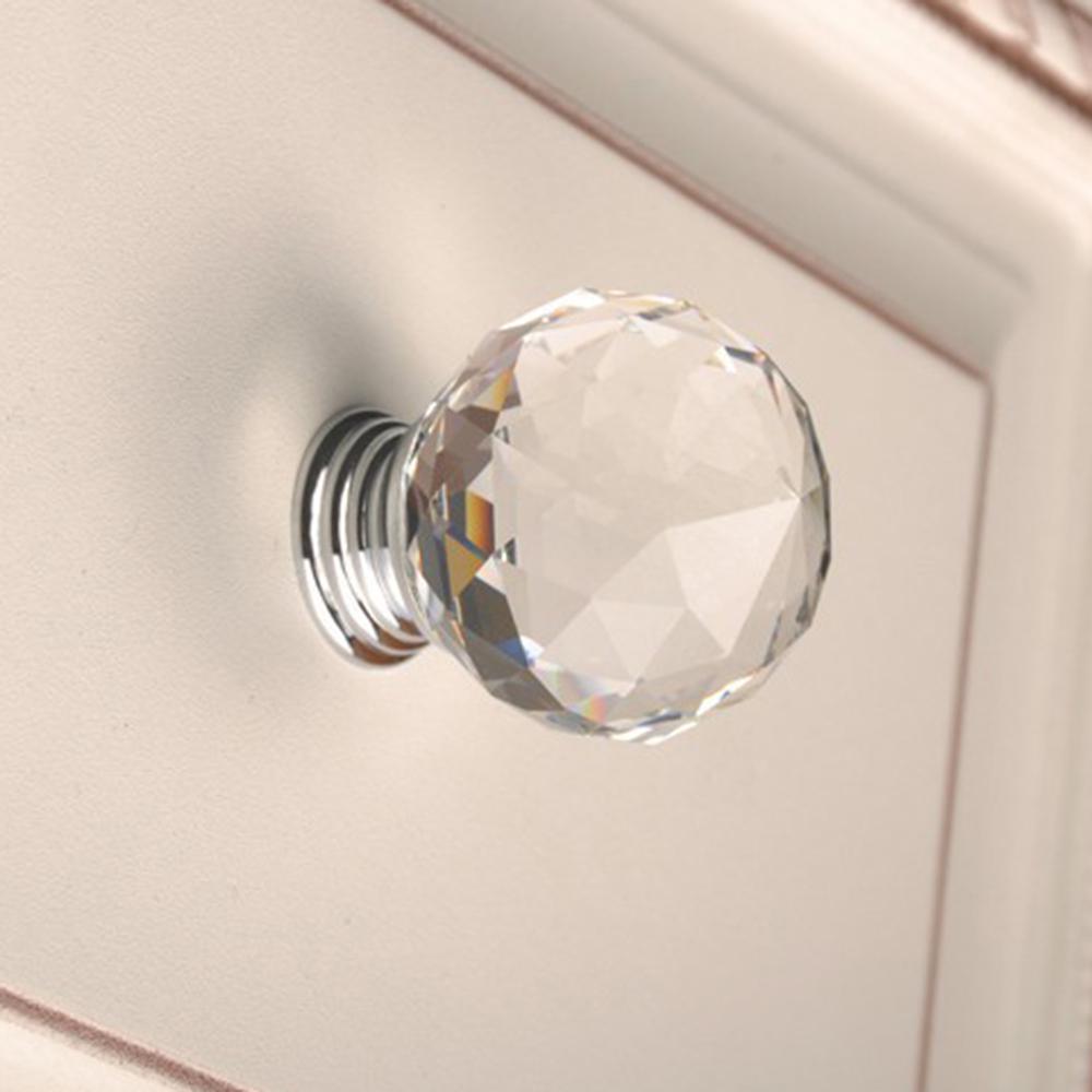 Cabinet Pull Knob Crystal Glass Ball Wardrobe Handles Hardware 20-30mm