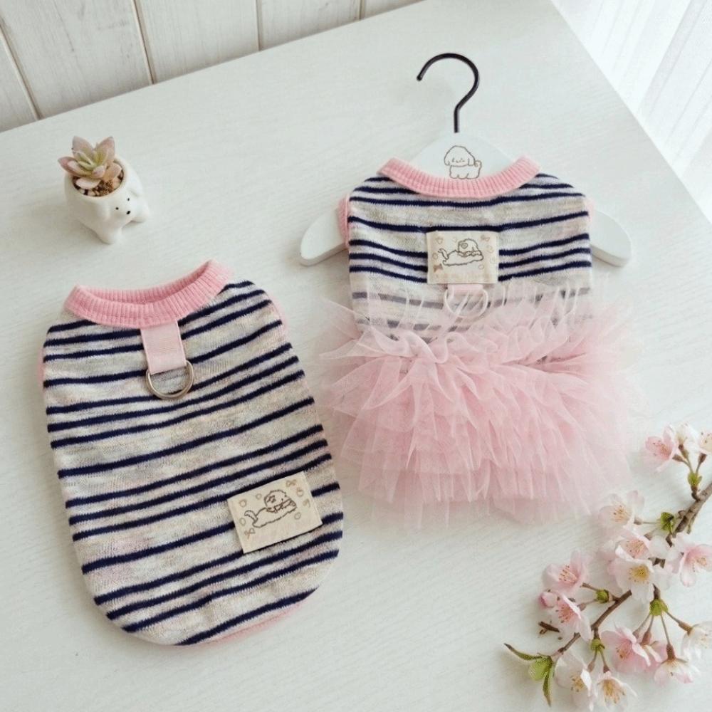 Breathable Summer Dog Vest D-Ring Harness Puppy Clothing New Dog Tulle Dress Photoshoot Use