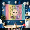 Easter Birthday Backdrop 1pc - Polyester Party Decor
