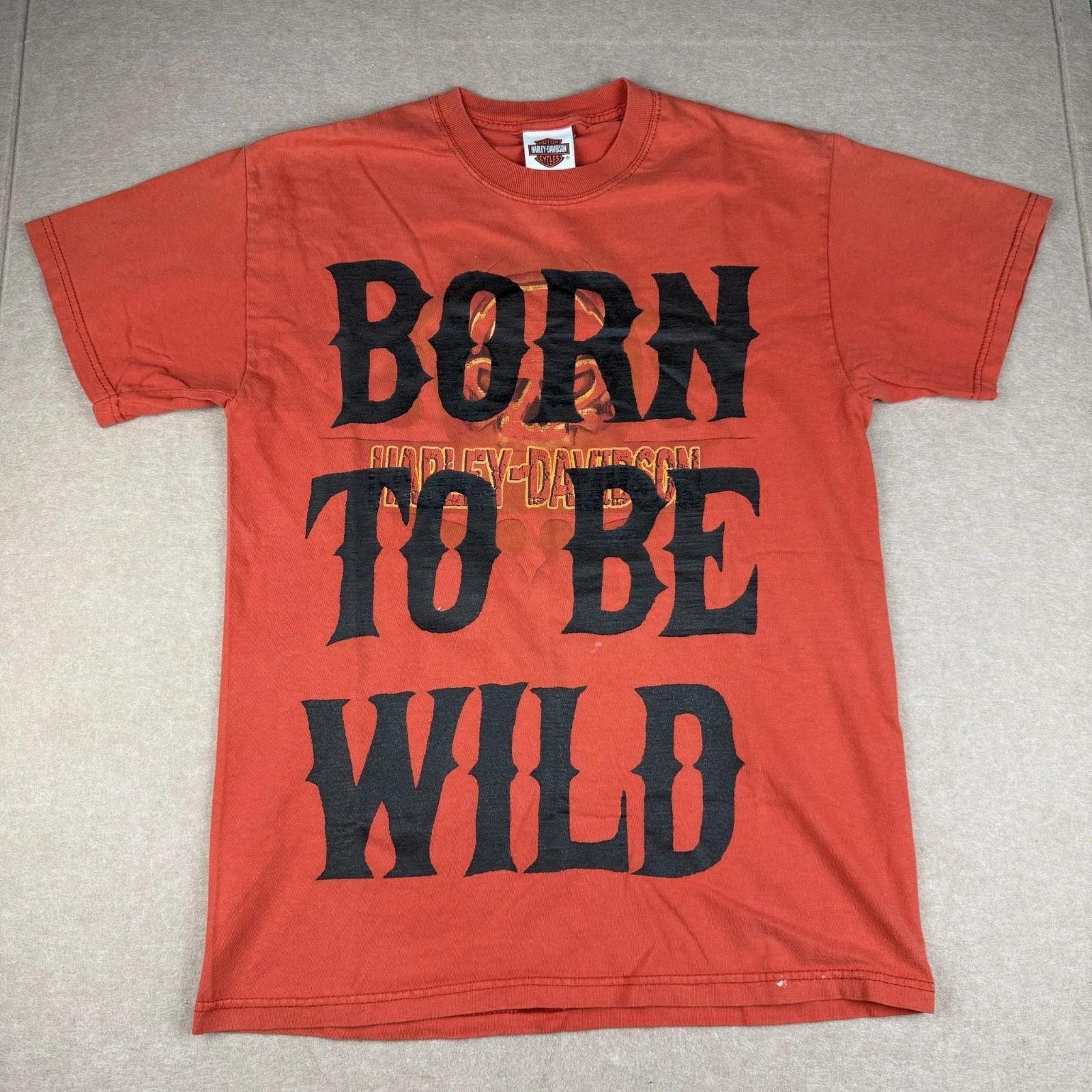 Vintage Harley Davidson Tee Mens M Orange USA Appleton Clarksville TN Dealer M