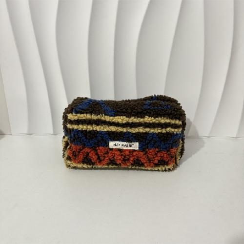 Japan and South Korea Plush Cosmetic Bag Cute Bear Portable Storage Toiletry Bag Girl Large-capacity Embroidered Bag